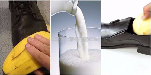 Dùng vỏ chuối hoặc sữa vệ sinh giày