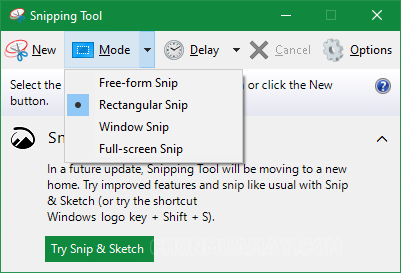 Sử dụng công cụ Snipping Tool