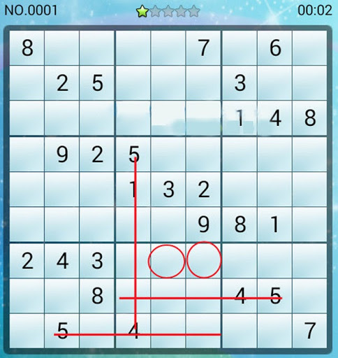 Ví dụ cho việc giải Sudoku áp dụng các nguyên tắc giải trên